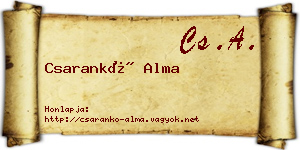 Csarankó Alma névjegykártya